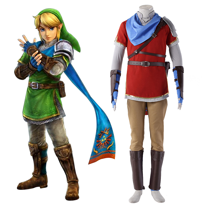 The Legend of Zelda Hyrule-Warriors Link 6 Rood Cosplay Kostuums Nederland