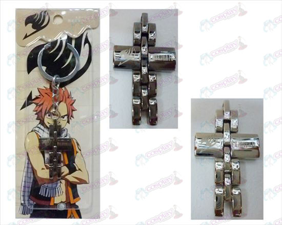 Fairy Tail Accessoires zwart en wit kruis sleutelhanger