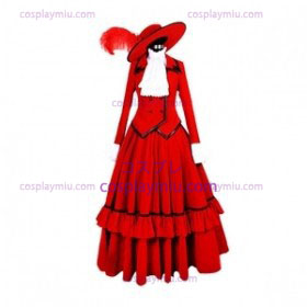 Kuroshitsuji Angelina Red Lolita Cosplay Kostuum