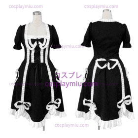 Zwarte Gothic Lolita Cosplay Kostuum