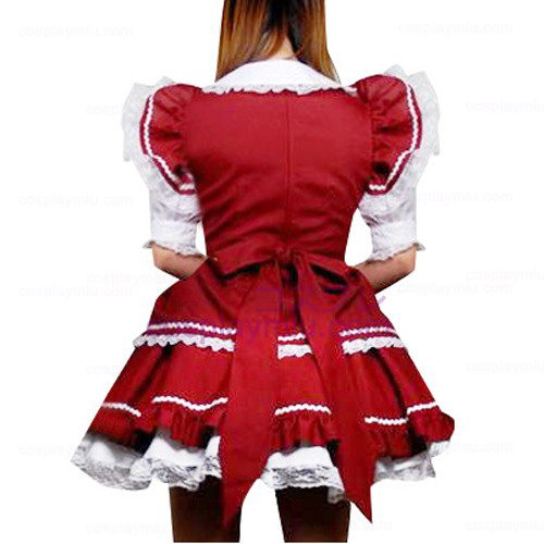 Rode en witte kanten getrimd Lolita Cosplay Dress