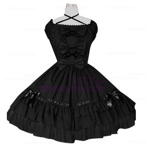 Zwarte pofmouwen Classic Lolita Cosplay Dress