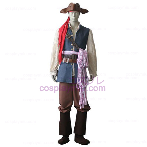 Pirates of the Caribbean Kapitein Jack Sparrow Cosplay Kostuum