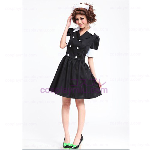 Lolita Cosplay kostuum / Black Barbie Doll Maid Kostuums
