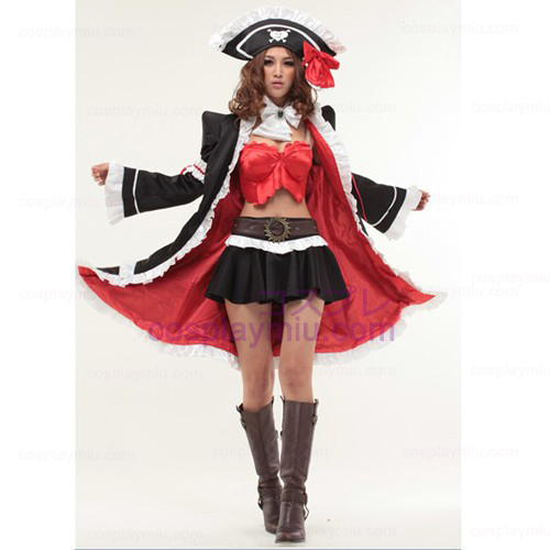 Rode Lelie Anna Cosplay Anime Halloween Pirate Maid Kostuums