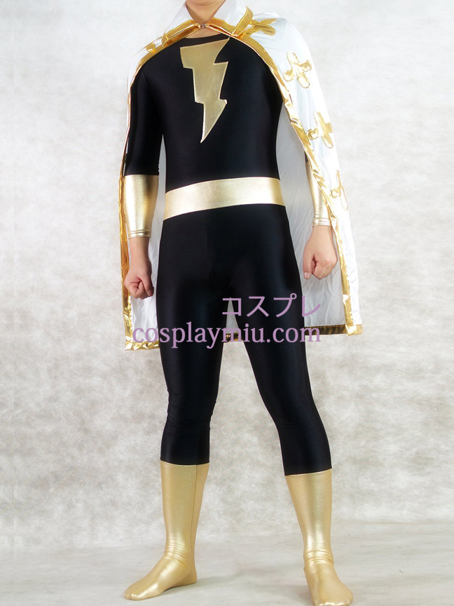 Goud En Zwart Glanzend metallic Unisex Zentai Superhero Kostuums