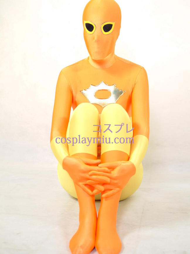 Geel en Oranje Lycra Spandex Zentai Kostuums
