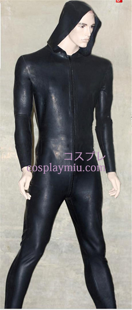 Zwarte Full Body overdekte Open Latex Kostuum