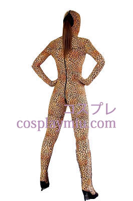 Leopard Pattern Open Eyes And Mouth Lycra Spandex Zentai
