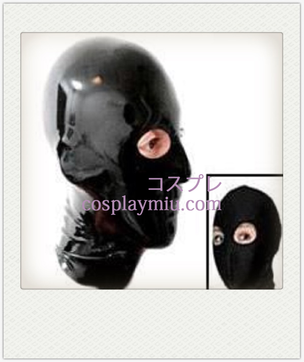 Shiny Black Cosplay Unisex Latex Masker