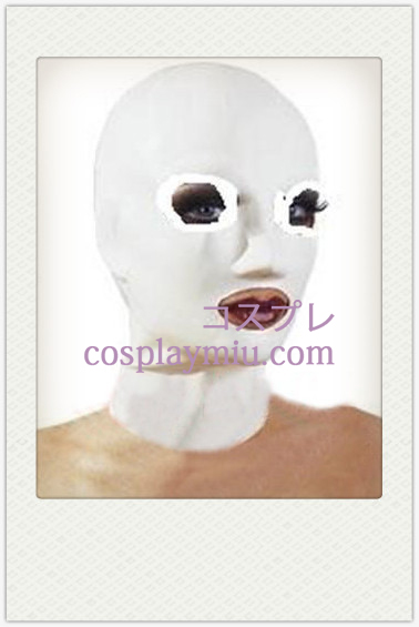 Pure White Vrouw Latex Masker met open ogen en mond