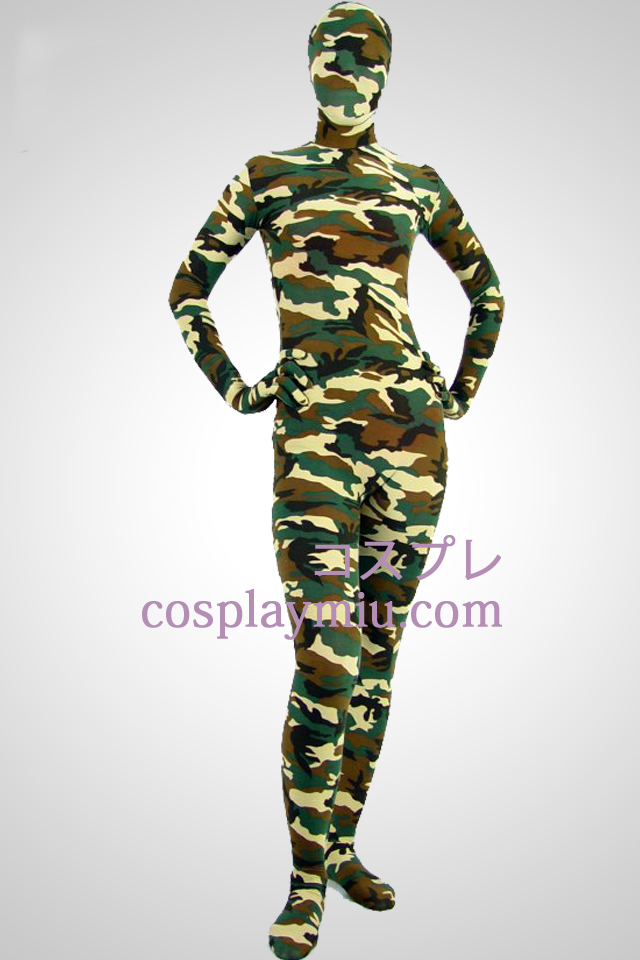 Camouflage partten Lycra Spandex Zentai Kostuums