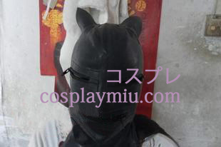 Zwart doglike Latex Masker met ritsen in de ogen en de mond