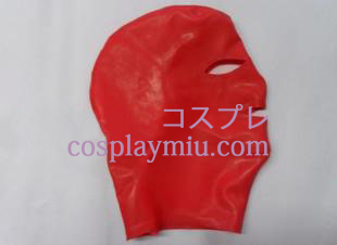 Klassieke Rode Latex masker met open ogen en mond