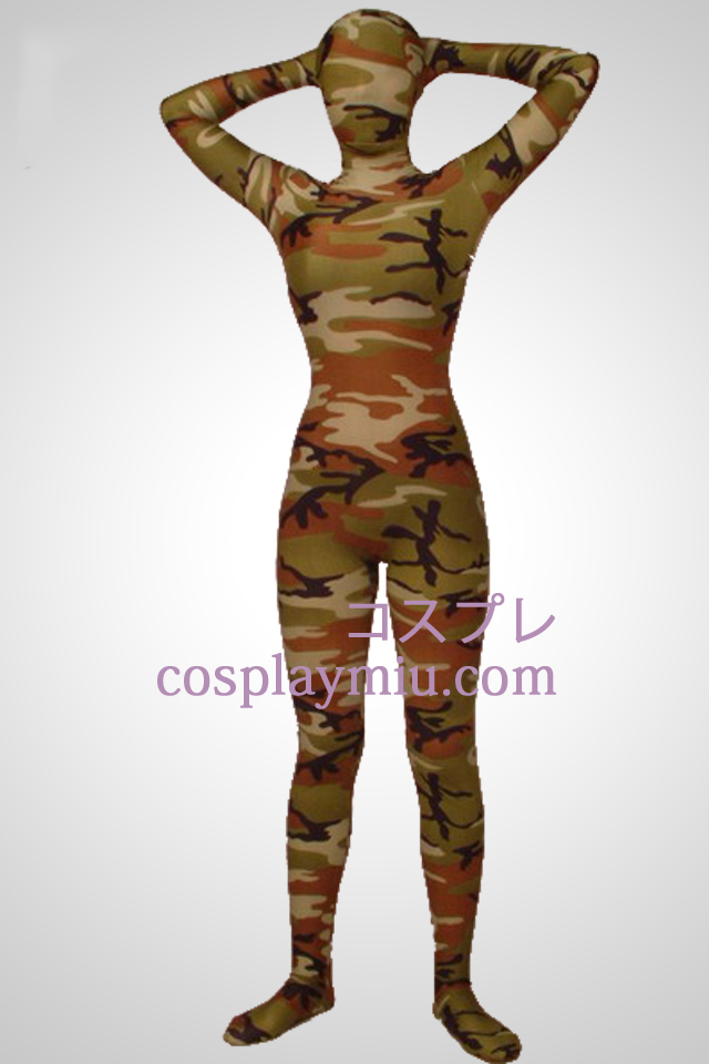Army Green Camouflage Lycra Full Body Zentai Kostuums