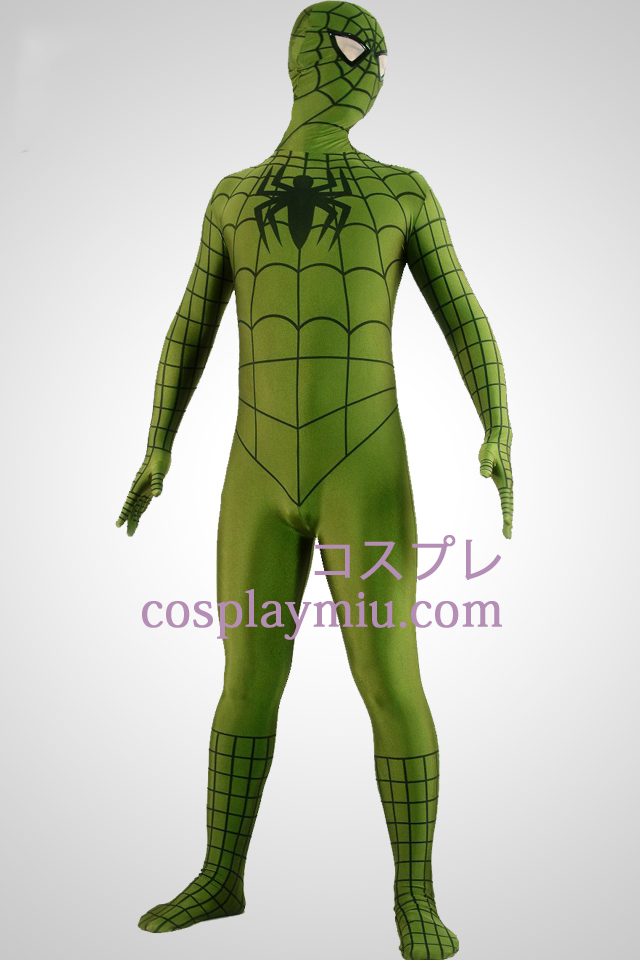 Army Green Spiderman Superhero Zentai Kostuums