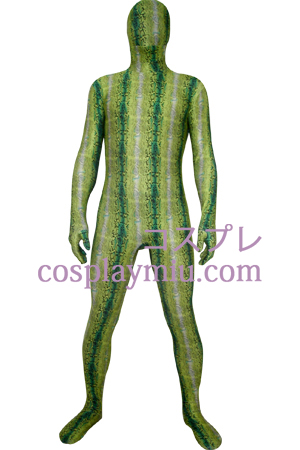Green Digital Prints Lycra Zentai Kostuums