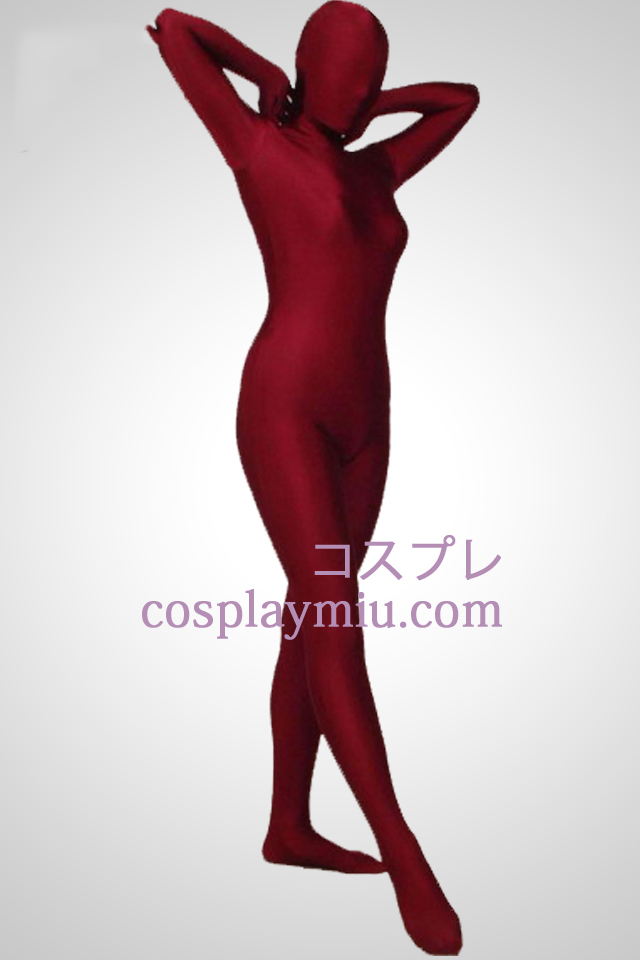 Dark Red Full Body Lycra Spandex Zentai Kostuums
