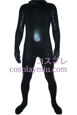 Zwart Glanzend metallic Zentai Kostuums