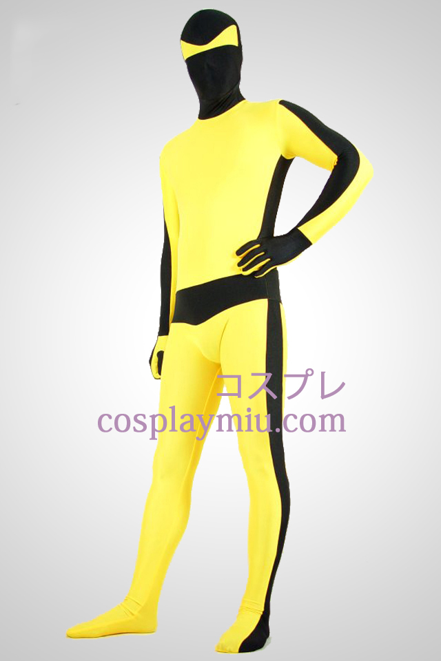 Geel en zwart Bruce Lee Lycra Spandex Unisex Zentai Kostuums