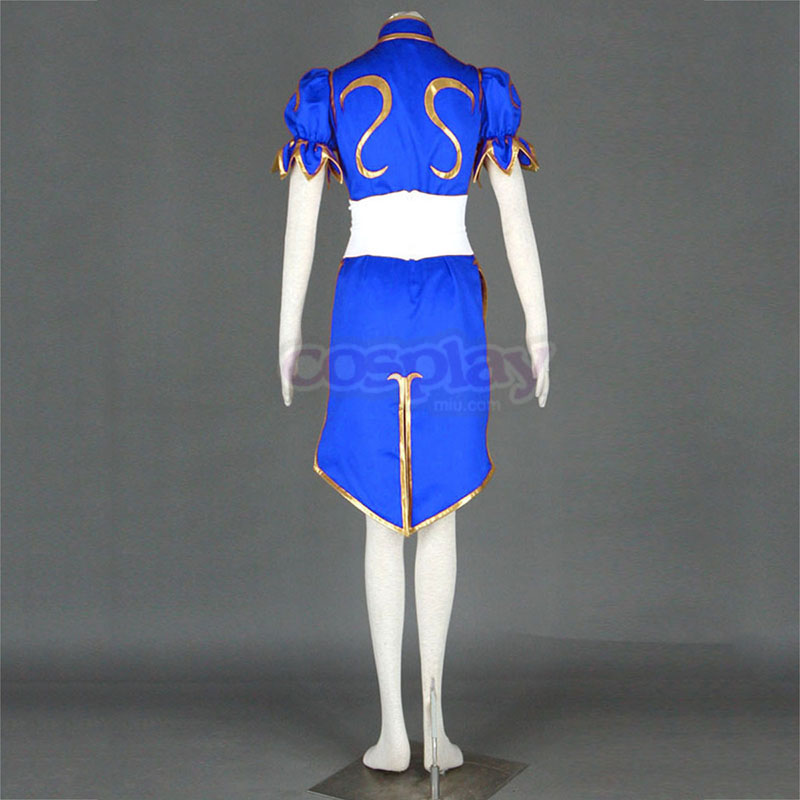Street Fighter Chun-Li 1 Blauw Cosplay Kostuums Nederland