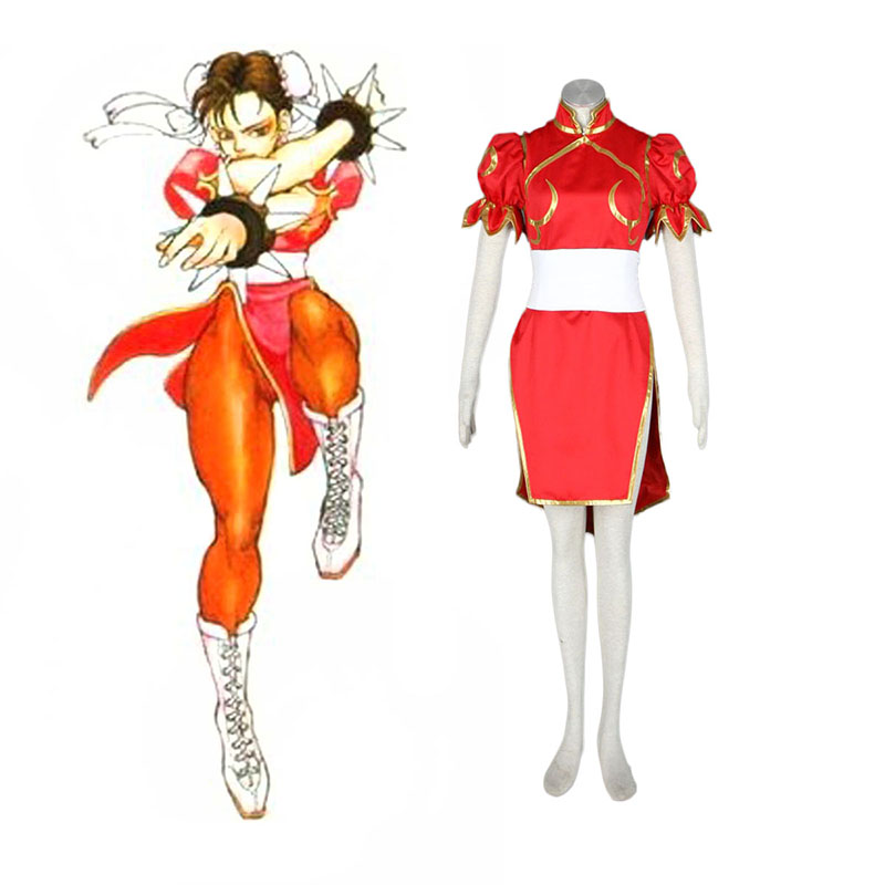 Street Fighter Chun-Li 4 Rood Cosplay Kostuums Nederland