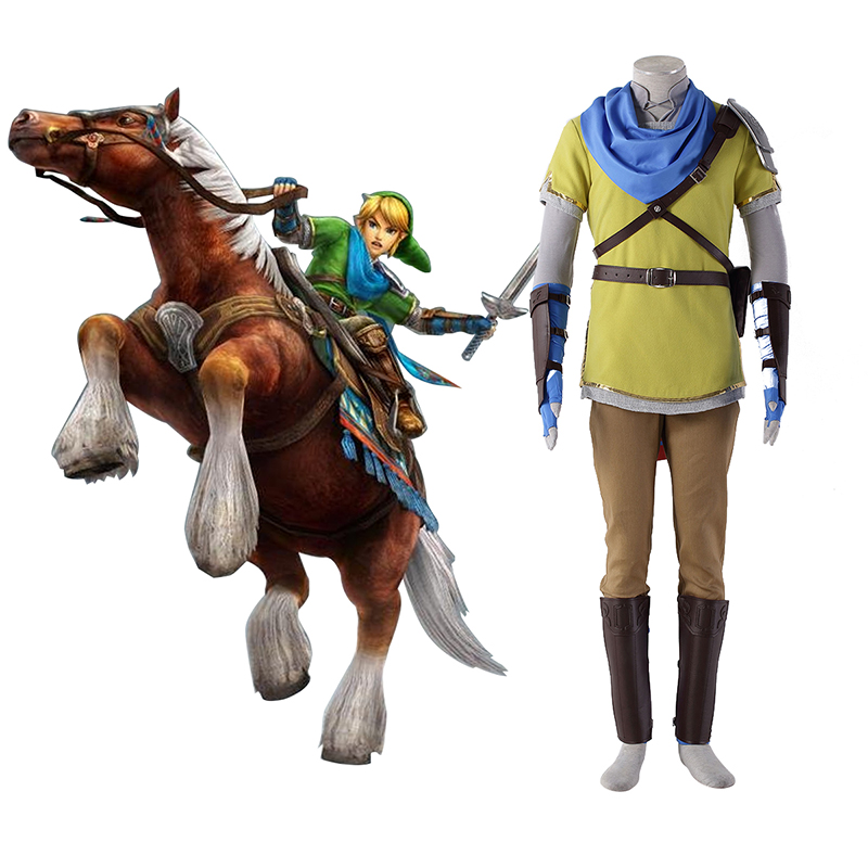 The Legend of Zelda Hyrule-Warriors Link 7 Geel Cosplay Kostuums Nederland