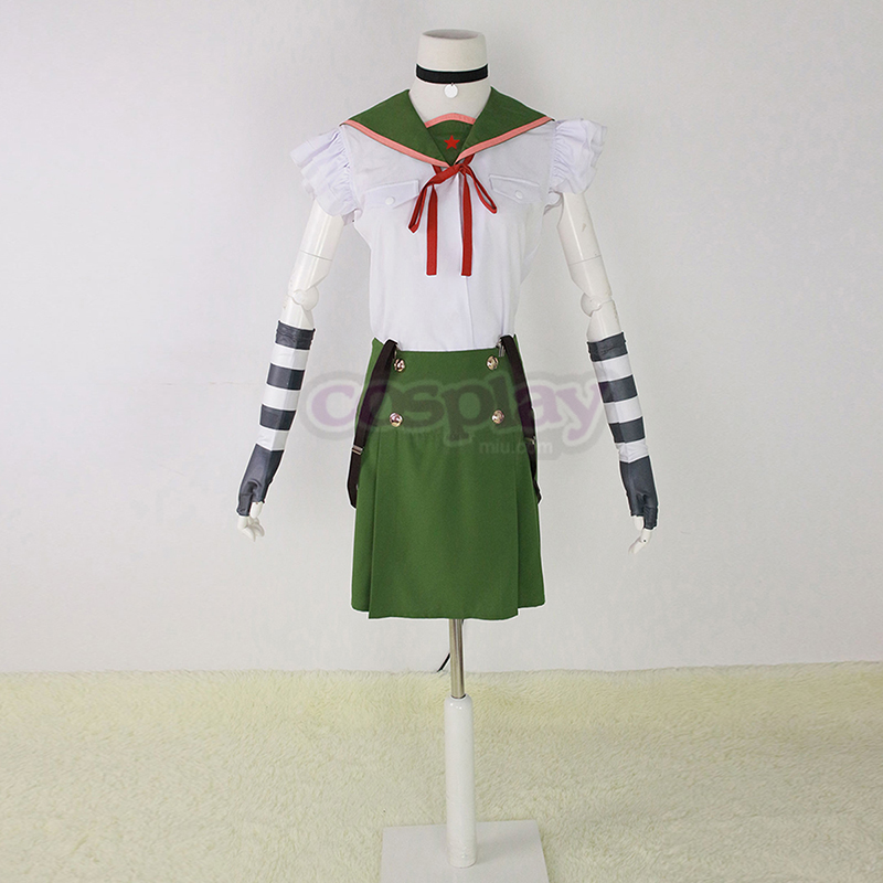 School-Live! Ebisuzawa Kurumi 1 Green Sailor Cosplay Kostuums Nederland