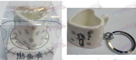Black Butler Accessoires Heart Shaped Ceramic Cup Keychain