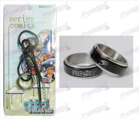 Fairy Tail Accessoires Zwart stalen ring Ketting transporter - Rope