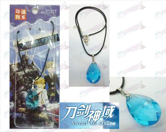 Sword Art Online Accessoires Yui blauw kristal hart ketting
