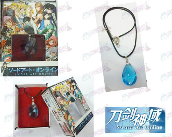 Sword Art Online Accessoires Yui boxed blauw kristal hart ketting