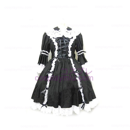 Elegant Bourgondië jurk met lange mouwen Lolita Cosplay Kostuums