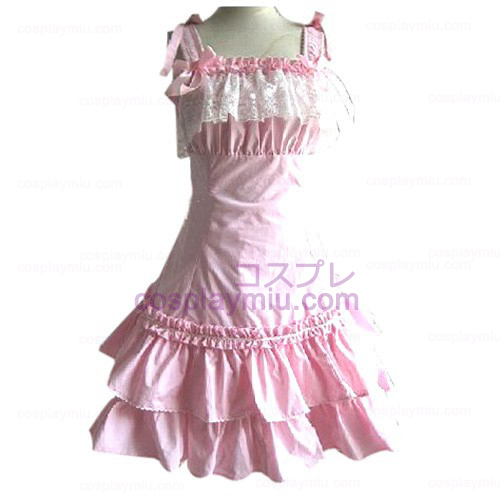 Roze Kant Princess Dress Lolita Cosplay Kostuums