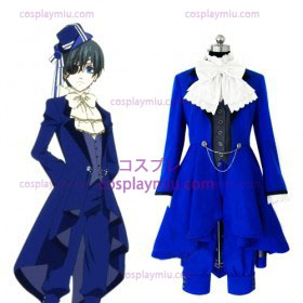 Kuroshitsuji Ciel Phantomhive Cartoon Blue Lolita Cosplay Kostuum