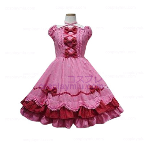 Peach Bow Princess Dress Lolita Cosplay Kostuums