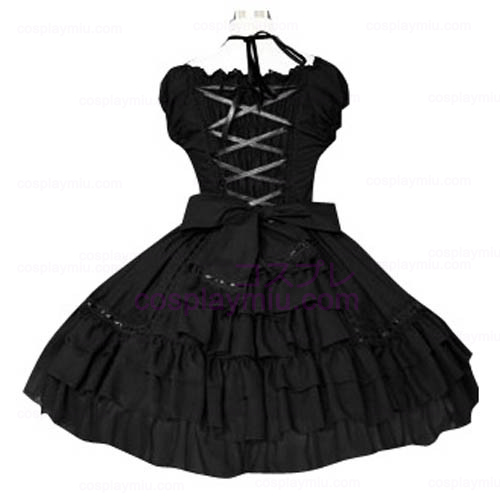 Zwarte pofmouwen Classic Lolita Cosplay Dress
