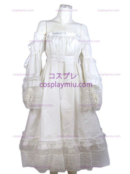 witte goedkope Lolita cosplay kostuum