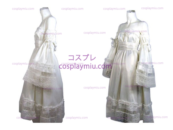 witte goedkope Lolita cosplay kostuum