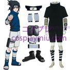 Naruto Uchiha Sasuke Cosplay Kostuum - Zwart Kaap