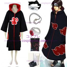 Naruto Akatsuki Itachi Uchiha Cosplay Kostuum Deluxe en Accessoires Set