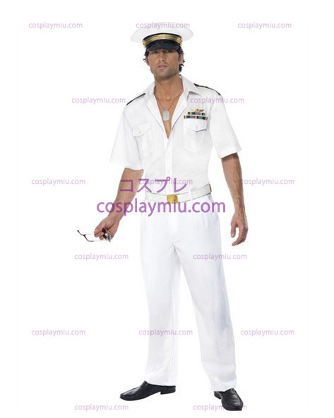 Mens Top Gun Kapitein Luchtmacht Fancy Dress Costume