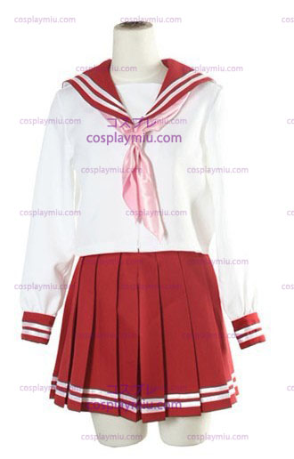 Halloween Witte En Rode Lange Mouwen Sailor School Uniform