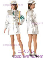 Futuristische Lady Five-delig Politie Uniform Kostuum in Wit