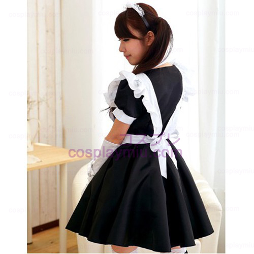 Zwart Wit Lolita Cosplay Maid Kostuums