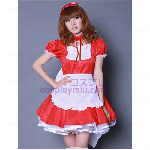 Rode bowknot Lolita Maid Outfit / Cosplay Maid Kostuums