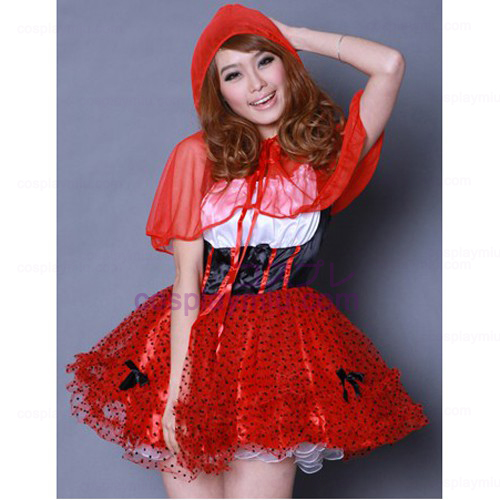 Red Pompon Veil Rok Maid Kostuums