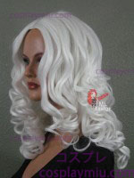 20 "Wit krullend Midpart Cosplay Pruik