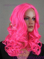 20 "Hot Pink Curly Midpart Cosplay Pruik