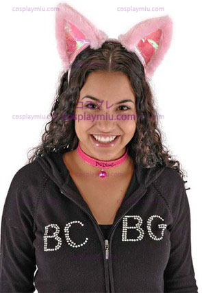 Cat Ears & Collar Set Roze